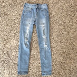 Aeropostale High Rise Jeggings Distressed Women's Jeans